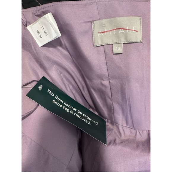 Amsale Sequin Floral Mermaid Gown in VIOLET Size US10 $2150 - Picture 11 of 11